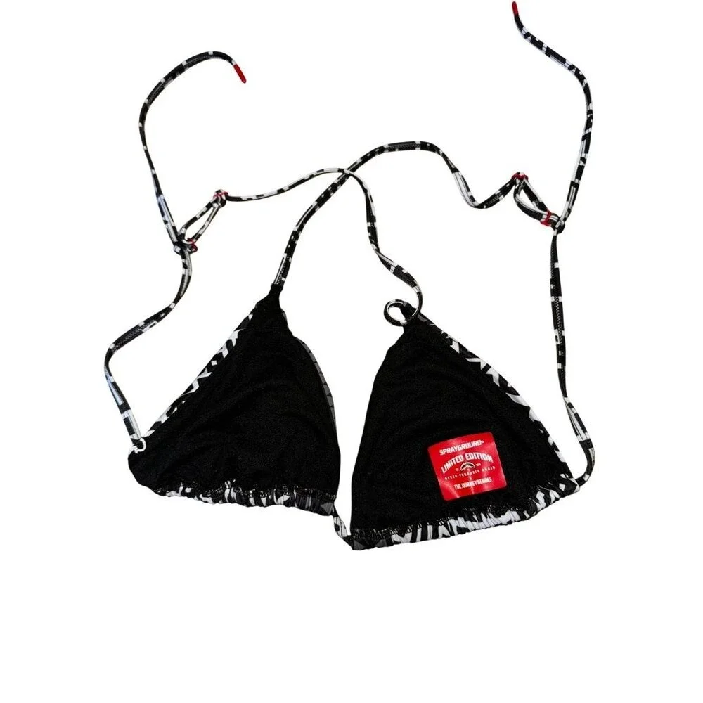 Sprayground Limited Edition Black &‎ White Bikini Set XL Bottom Large Top Sexy